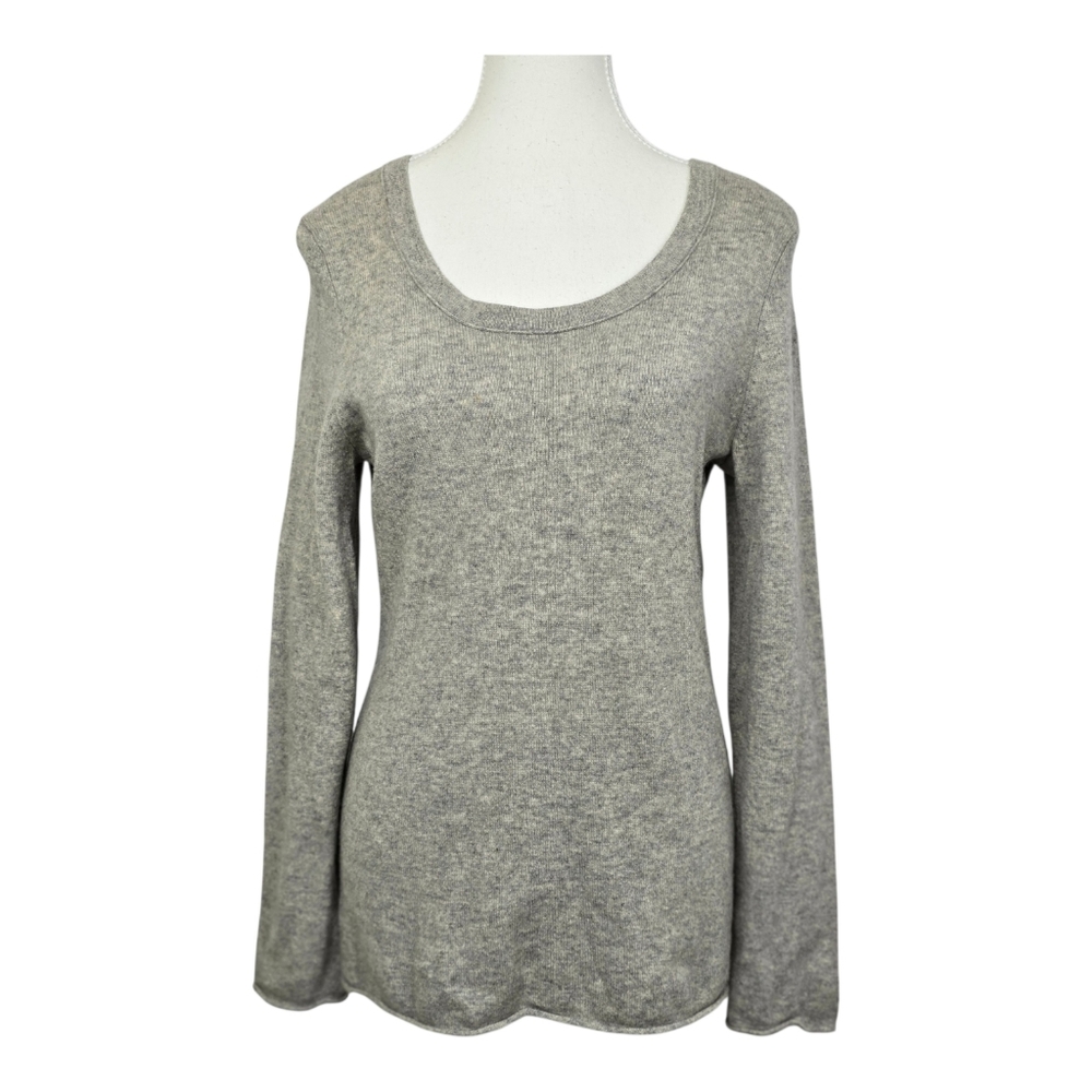 C. Cashmere 2-Ply Cashmere Gray Scoop Neck Sweater Size M | Soft Luxury Knit